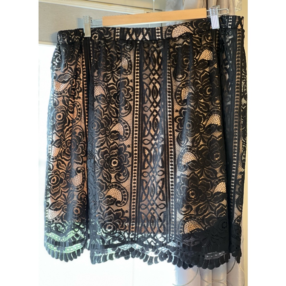 Xhilaration Black Lace A-Line Skirt